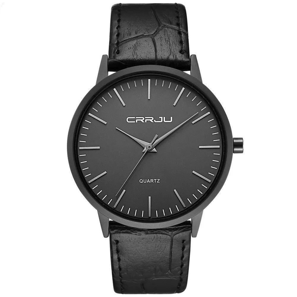Casual quartz watch with alloy case and plexiglass mirror showing multiple strap options