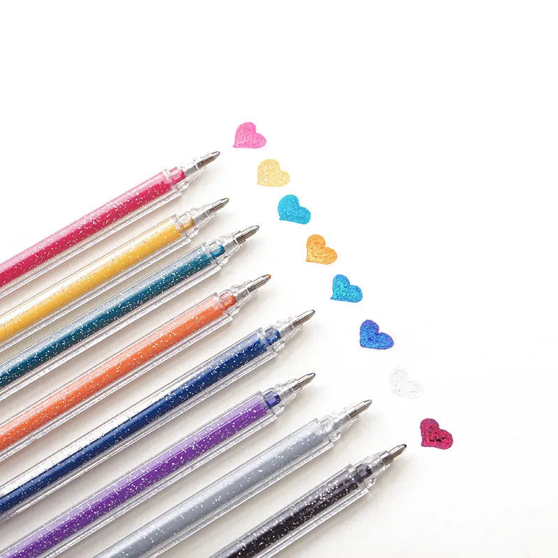 Eight colour-changing fluorescent pens, plastic 1.0mm, 15.5cm by 0.8cm, assorted colourful set for card making