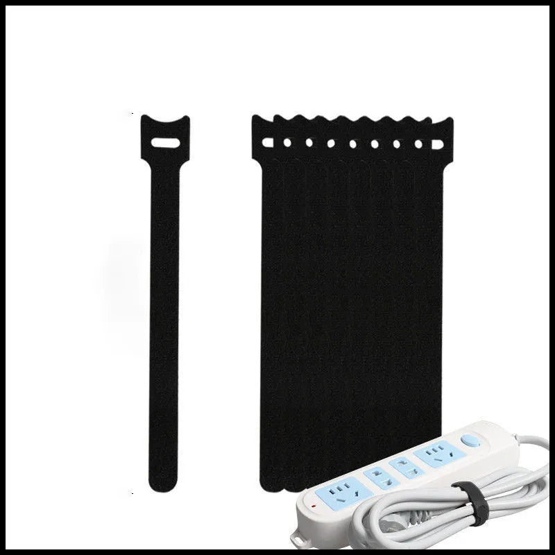 Velcro wire fixed cable organizer in six-floor travel storage design, mixed colour and single colour options, 3 to 50 packs