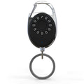 Black Bluetooth anti-lost tracker with keychain loop for Apple iPhone compatibility