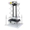 Electric projector ceiling lifting hanger with wireless remote control showing ultra-thin chassis design