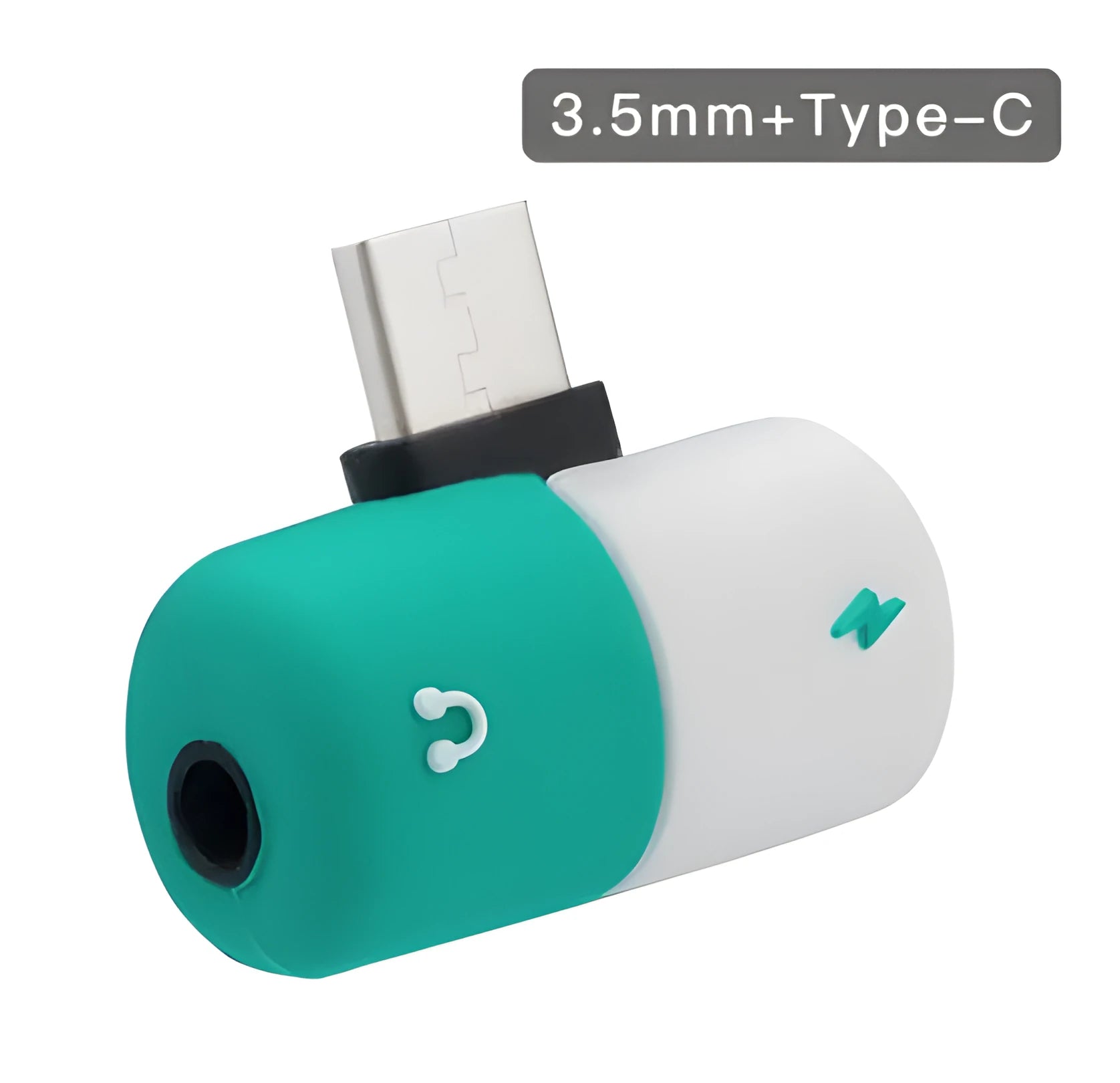 Blue 2-in-1 charging and audio adapter for Huawei and Honor phones with 3.5mm jack