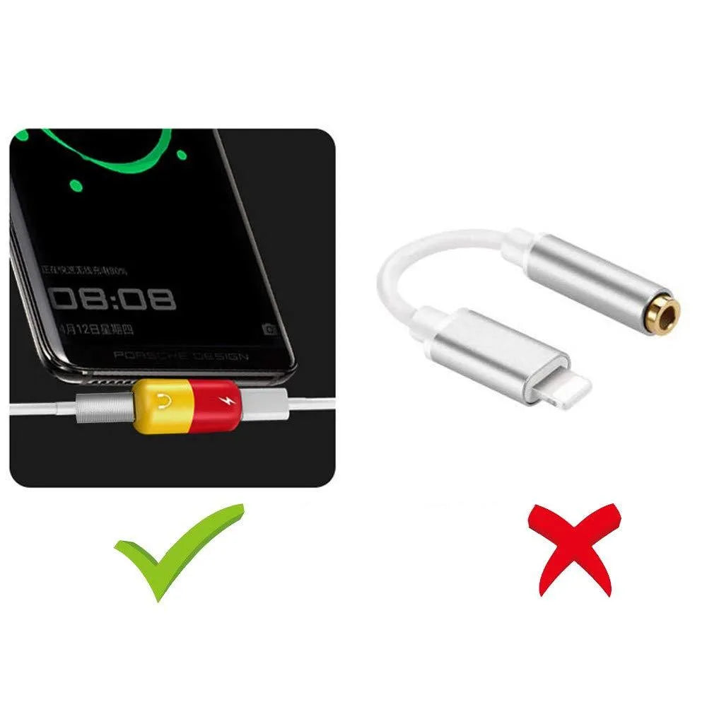 Blue 2-in-1 charging and audio adapter for Huawei and Honor phones with 3.5mm jack