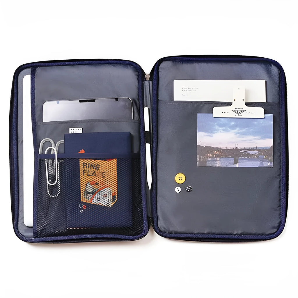 Korean embroidery toast liner bag for iPad tablet notebook 11 inch 13 inch royal blue