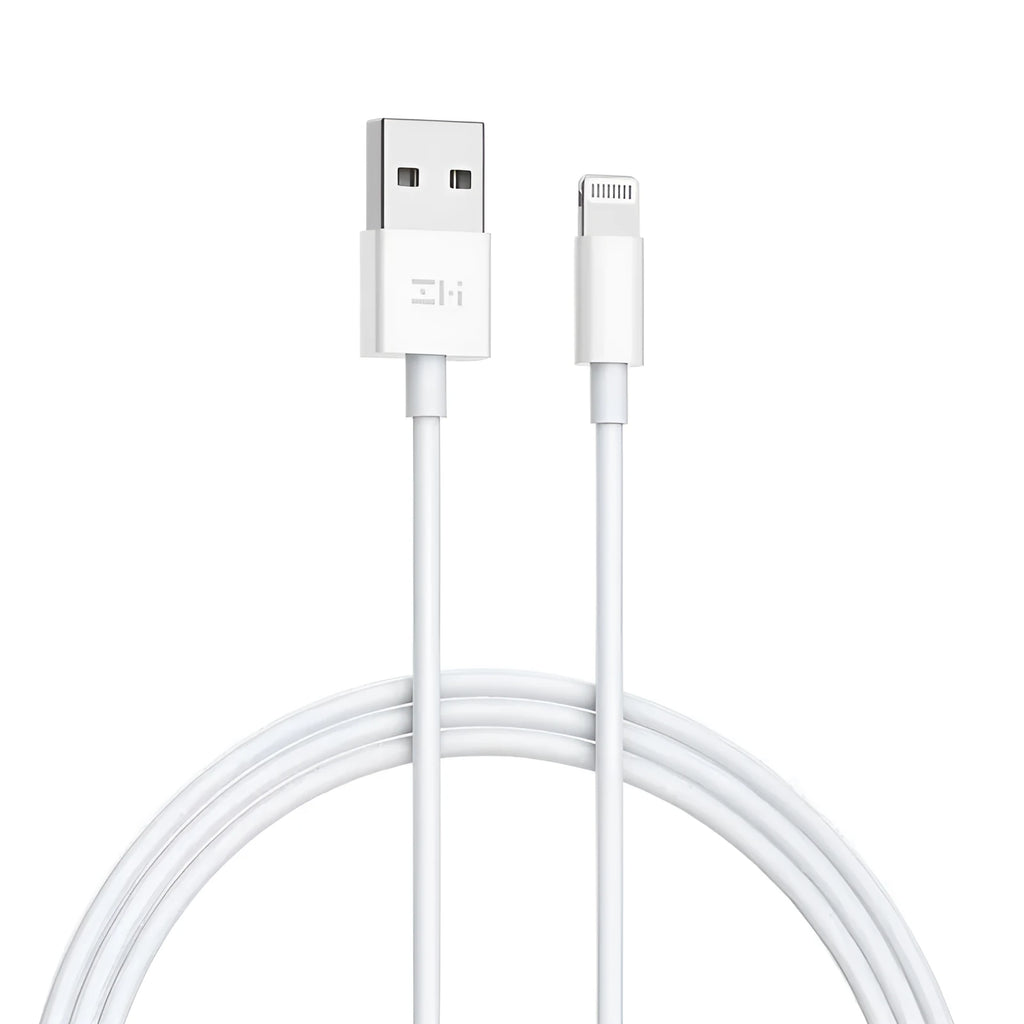 White MFI certified lightning data cable for iPhone XS Max with 1 metre length