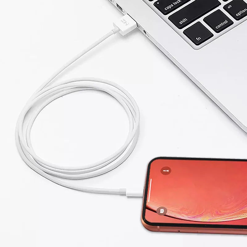 White MFI certified lightning data cable for iPhone XS Max with 1 metre length