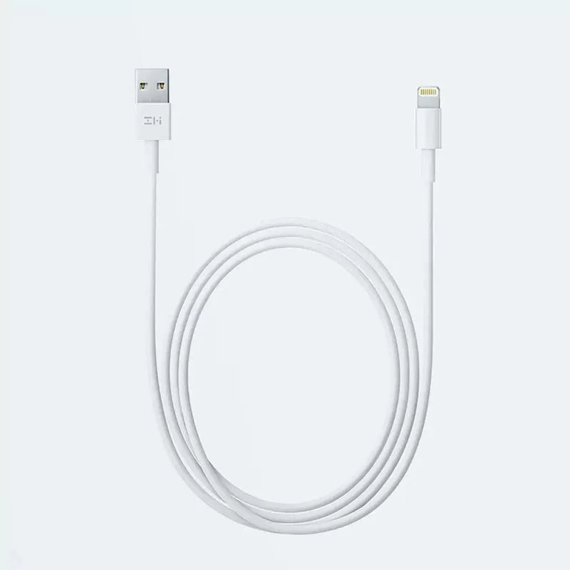 White MFI certified lightning data cable for iPhone XS Max with 1 metre length