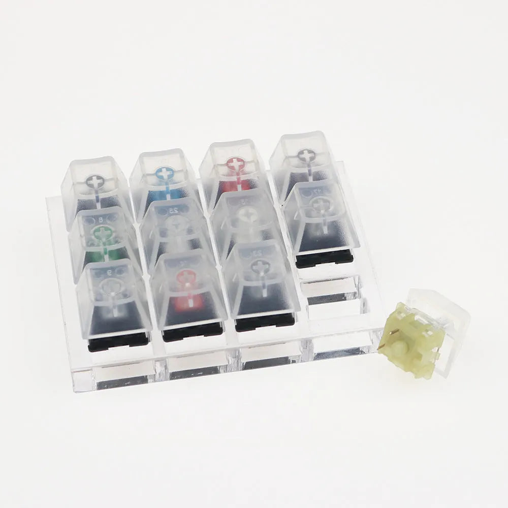 Cherry twelve-axis tester mechanical keyboard with twelve different Cherry MX switches in white case