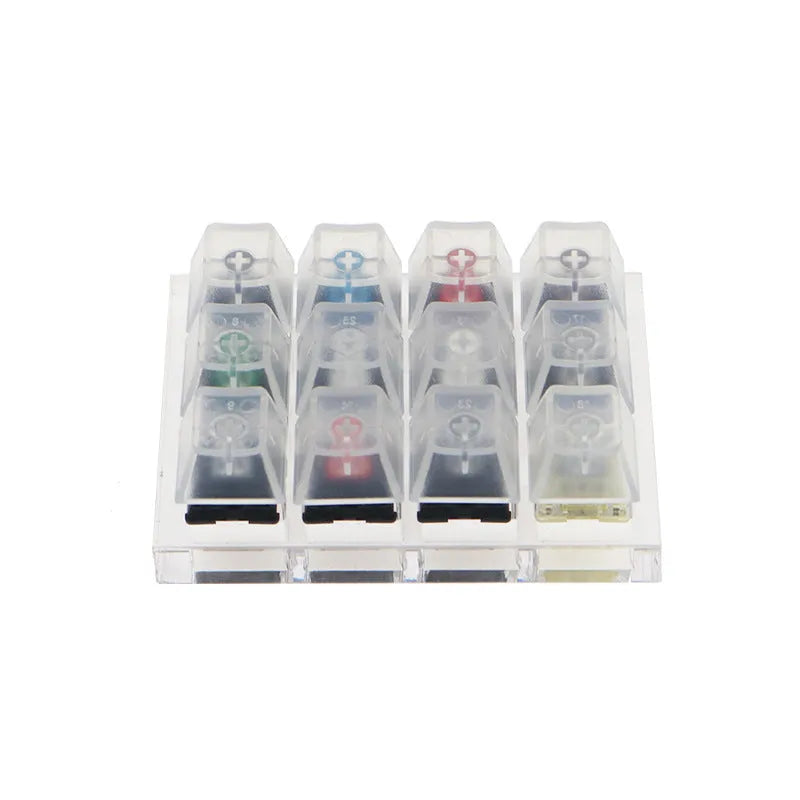 Cherry twelve-axis tester mechanical keyboard with twelve different Cherry MX switches in white case