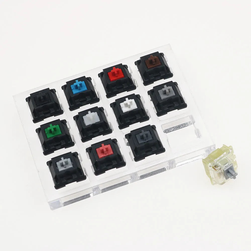Cherry twelve-axis tester mechanical keyboard with twelve different Cherry MX switches in white case