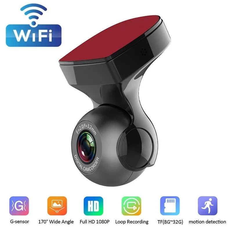 USB driving recorder for Android car machine, black, 86mm x 50mm x 40mm, 170° angle, 1080P, TF card up to 32G