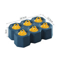 Plastic soft cartoon anti-dripping ice mould in brown honeycomb and navy blue rectangle shapes