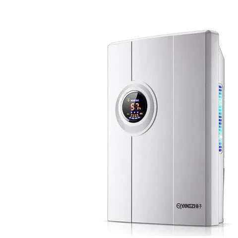 White portable dehumidifier with 2.2L water tank and compact design for household moisture control