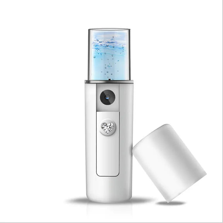 White ABS plastic multi-function facial beauty instrument set including colour light device, nano mist, acne needle and blackhead sucker
