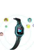 Z6 Q19 children's smart phone watch in green, purple, or red with a 1.44-inch touch screen.