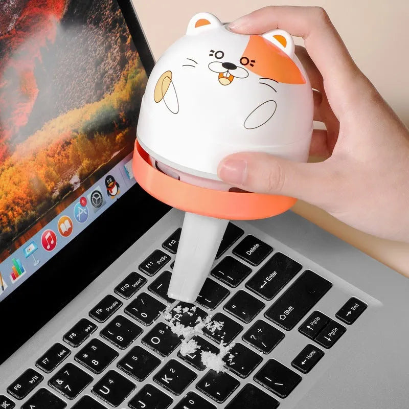 Mini USB desktop vacuum cleaner with flat nozzle for keyboard cleaning in multiple style options