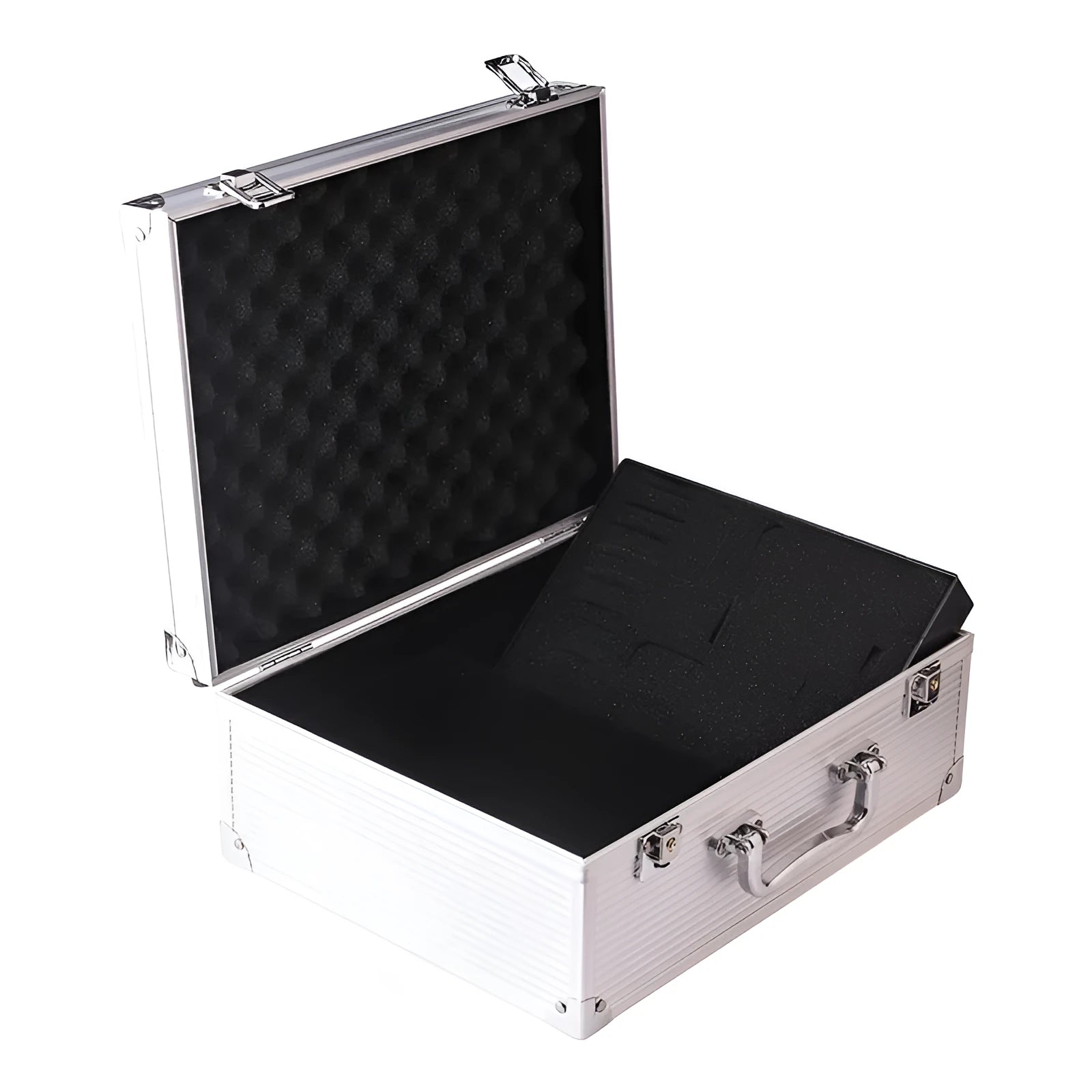 Black aluminium alloy lockable tattoo equipment storage box with carrying handle