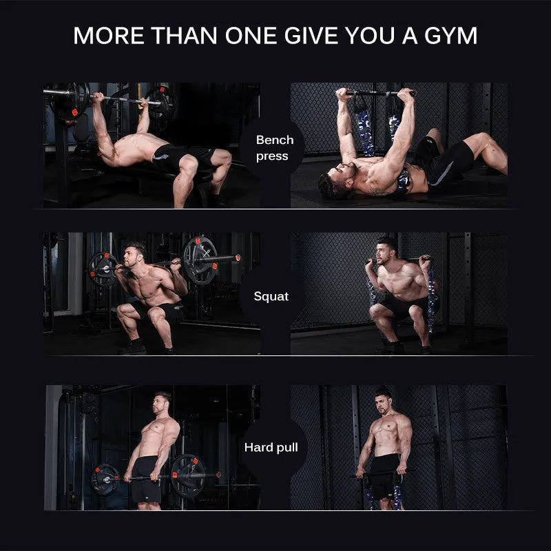 Bench press chest expander elastic belt in camouflage colour with nylon material and metal components