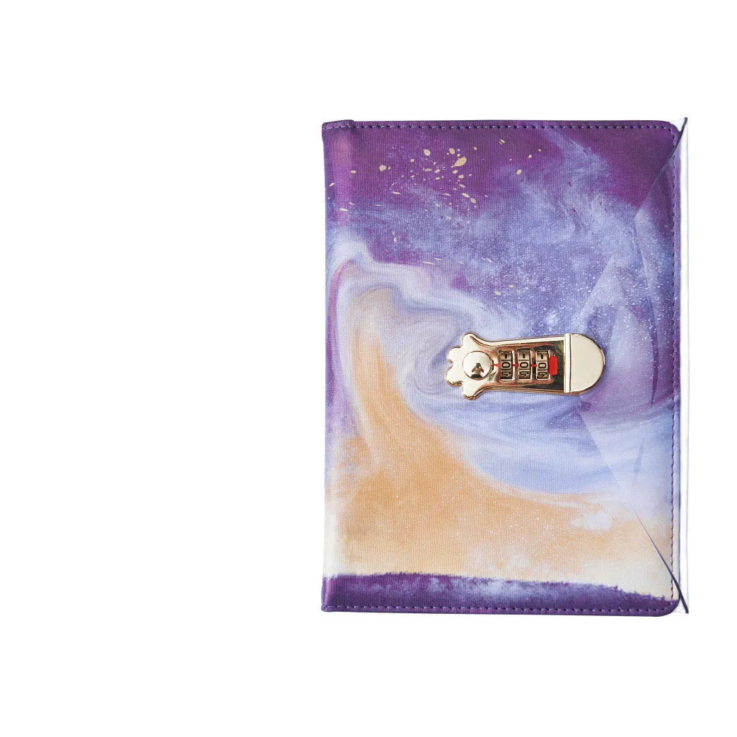 A5 lockable password book with imitation leather cover in five colour patterns