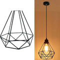 Black Nordic style iron chandelier with a retractable frame on a living room ceiling.