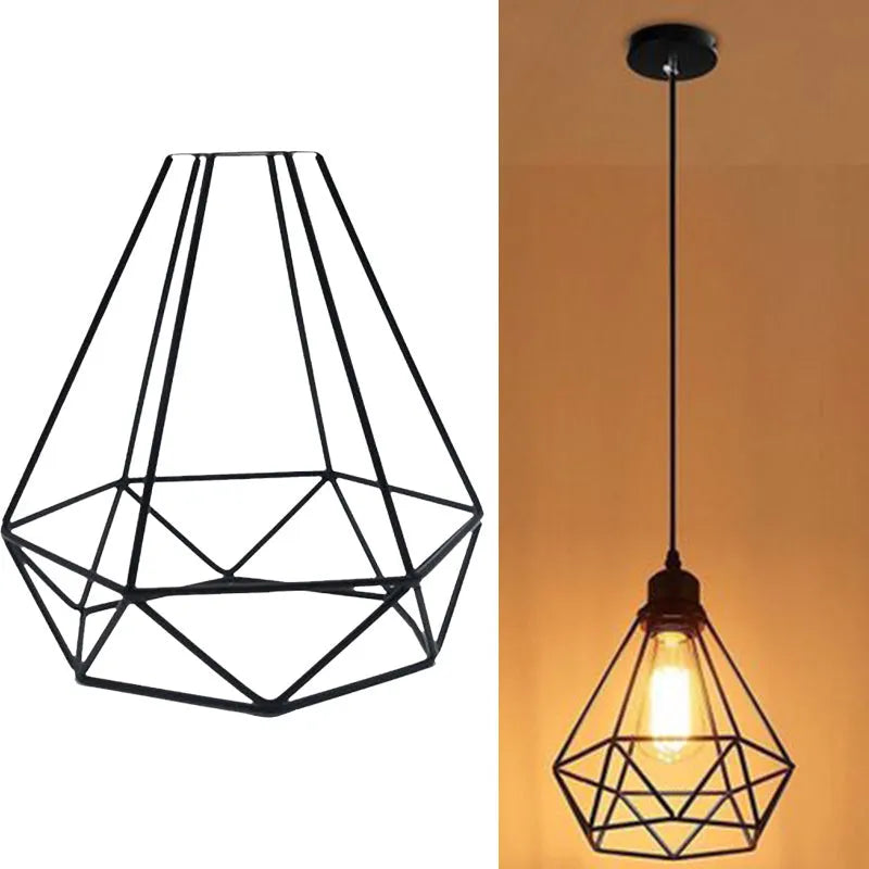 Black Nordic style iron chandelier with a retractable frame on a living room ceiling.