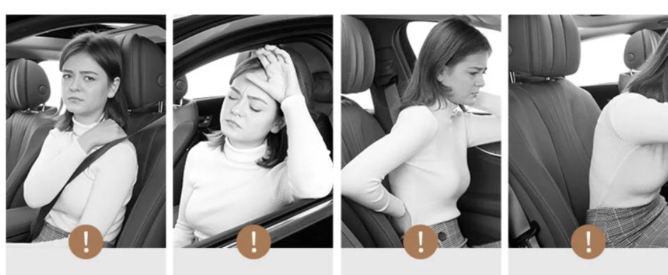 Memory foam car headrest neck pillow in black and red, elegant coffee, rock black, or warm rice