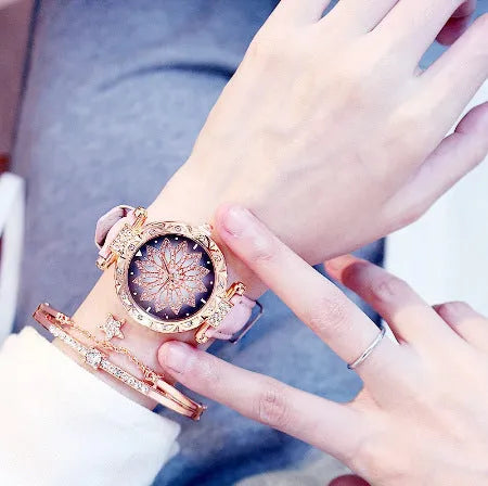Women's diamond fashion watch with round 32mm dial waterproof to 30 metres in multiple colour options