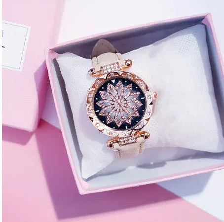Women's diamond fashion watch with round 32mm dial waterproof to 30 metres in multiple colour options