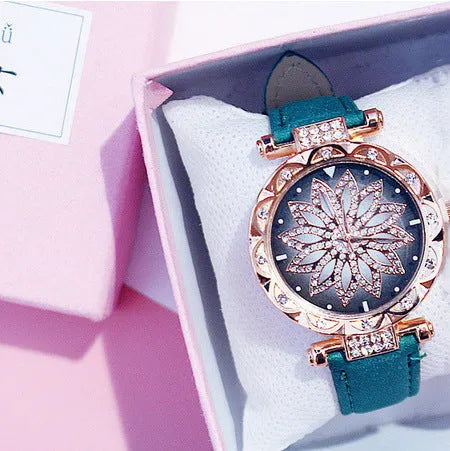 Women's diamond fashion watch with round 32mm dial waterproof to 30 metres in multiple colour options