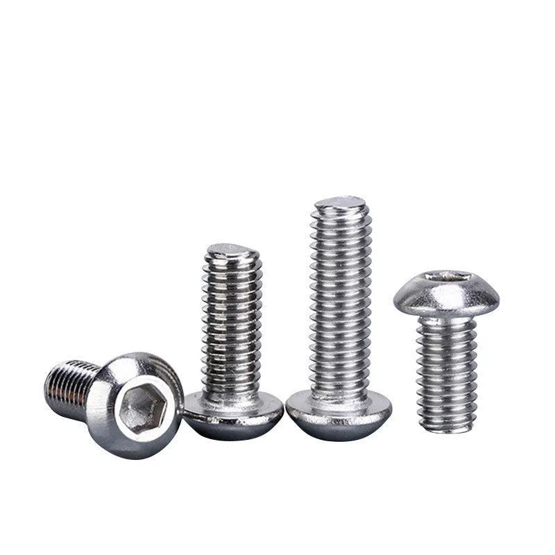 Stainless steel hexagon socket pan head bolt and nut set, M3 M4 M5 sizes, A2-70 grade