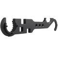 Black all-steel dual purpose combination wrench for Ar15 and M4 firearm maintenance.