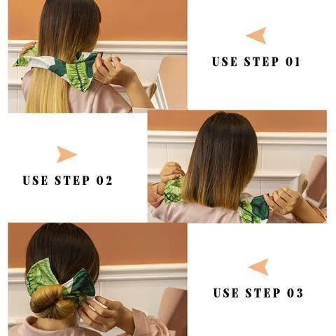 French retro cotton headband with bowknot detail in multiple colour set options.
