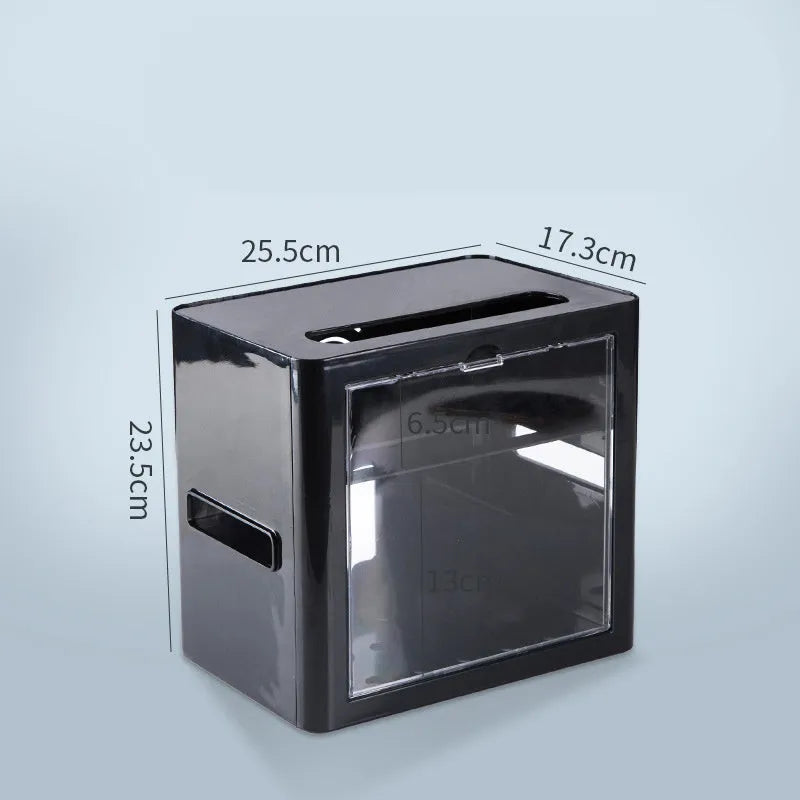 Plastic cable storage box for power strip and charger, 23 x 11 x 12.5cm or 30.5 x 13.5 x 13cm, Bamboo Black or White