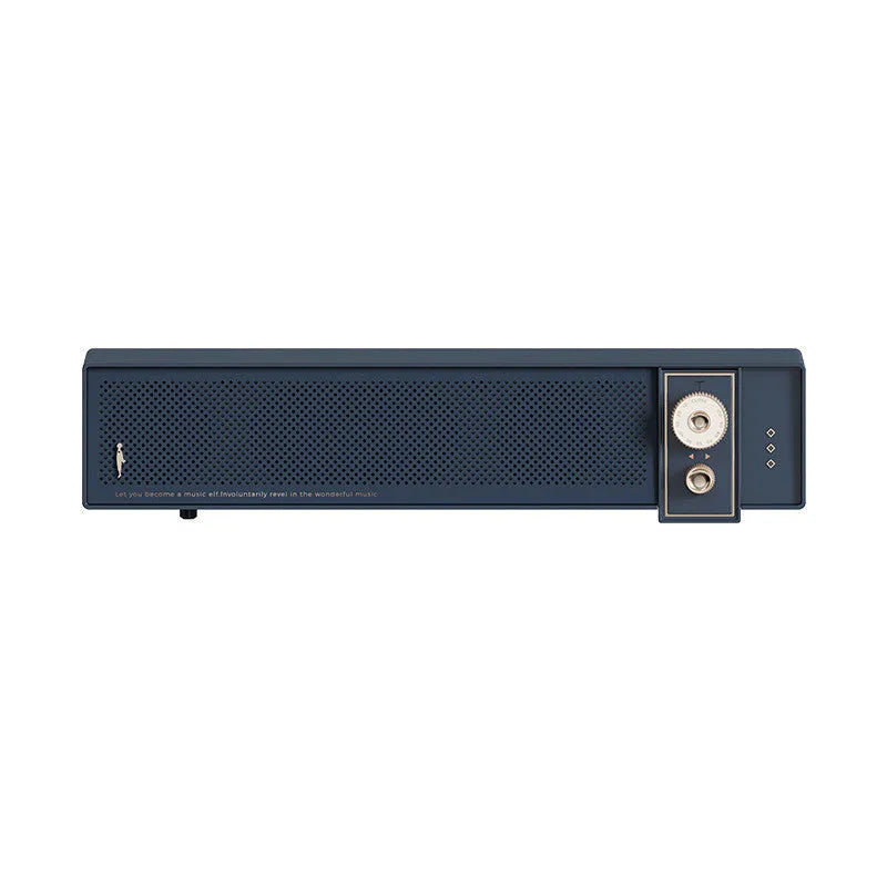 Retro portable Bluetooth speaker in blue colour with TF card slot and AUX input