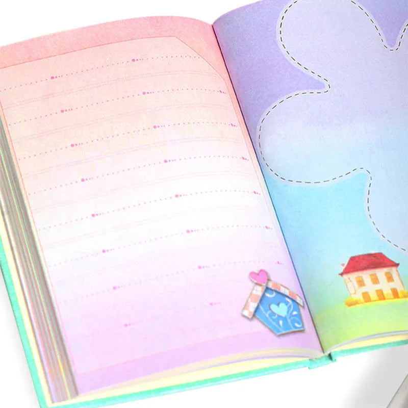 Lockable 32K student diary notebook in pink, blue, green or orange, boxed as a gift.