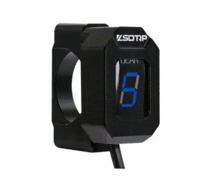 Bicycle gear position display counter with black shell and green lettering, compact 1 mm size