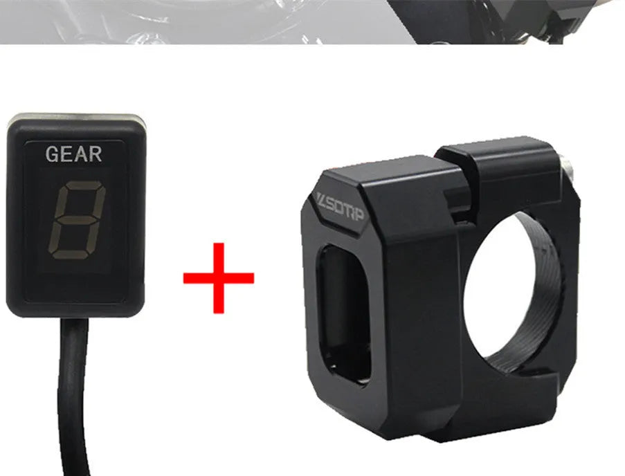 Bicycle gear position display counter with black shell and green lettering, compact 1 mm size
