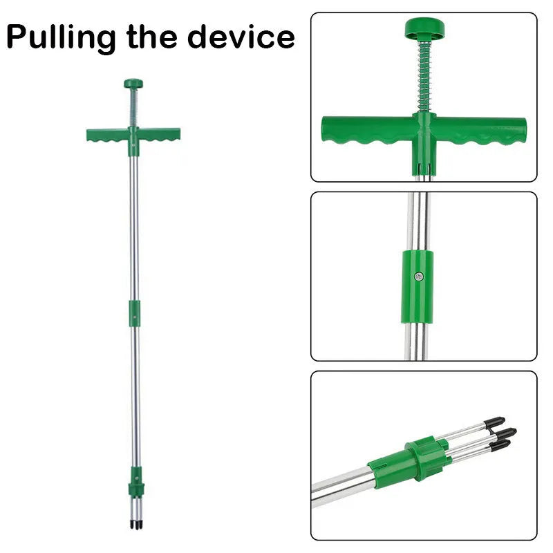 YIGUISI green plastic long handle weed puller garden weeding tool on soil