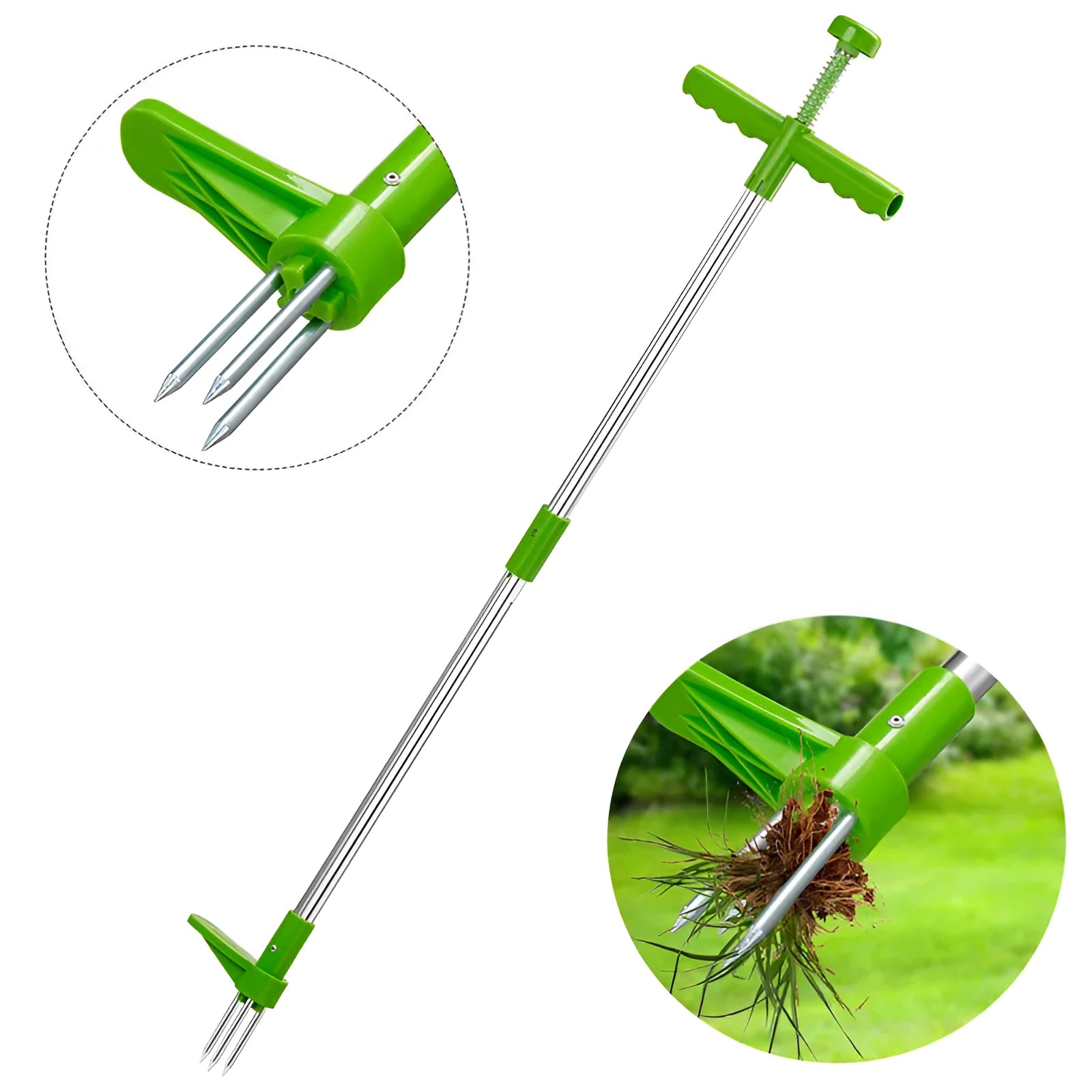 YIGUISI green plastic long handle weed puller garden weeding tool on soil