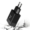Black and white travel charger for European and American plugs with USB port