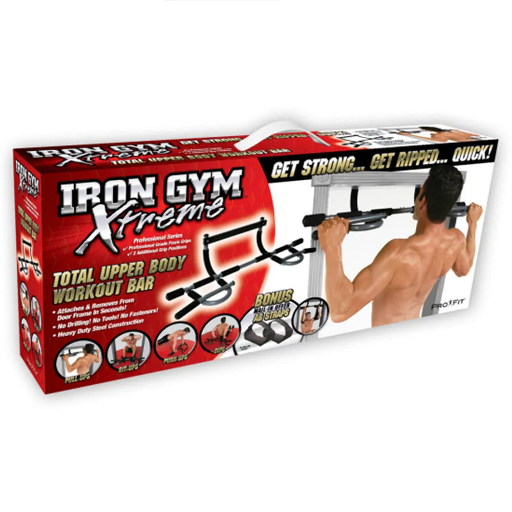 Black steel pipe wall-mounted pull-up bar for indoor home fitness equipment.