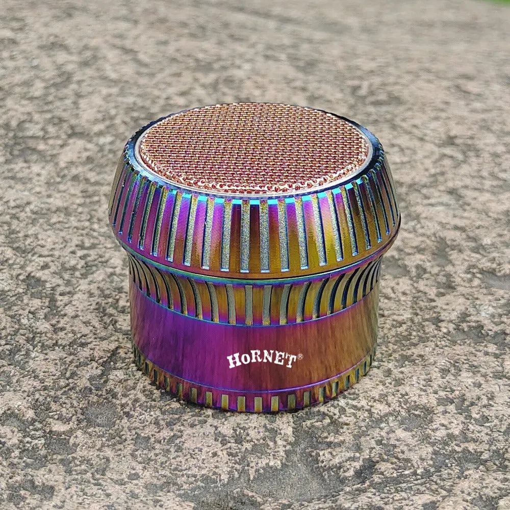 Photo colour zinc alloy mushroom-shaped multi-functional smoke grinder with keychain and bottle opener