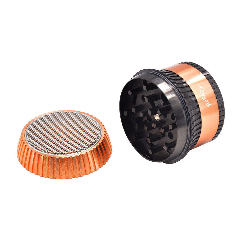 Photo colour zinc alloy mushroom-shaped multi-functional smoke grinder with keychain and bottle opener