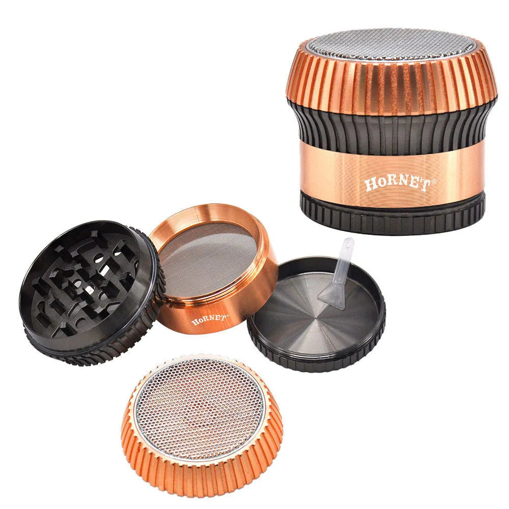 Photo colour zinc alloy mushroom-shaped multi-functional smoke grinder with keychain and bottle opener