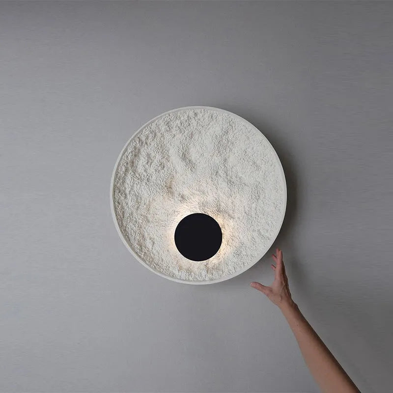 White modern bedside wall lamp with iron construction showing 300mm and 500mm length options