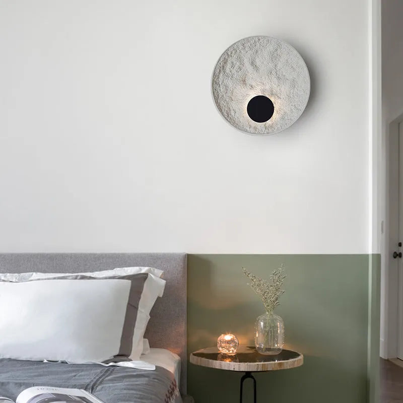 White modern bedside wall lamp with iron construction showing 300mm and 500mm length options