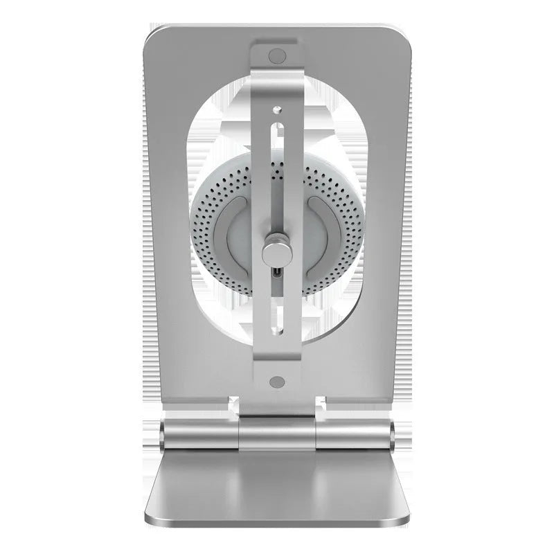 Nillkin foldable wireless charging stand showing charging receiver patch end and adjustable stand