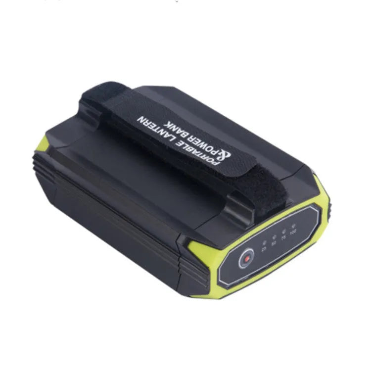 Green aluminium alloy camping light with LED array and power bank function