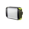 Green aluminium alloy camping light with LED array and power bank function