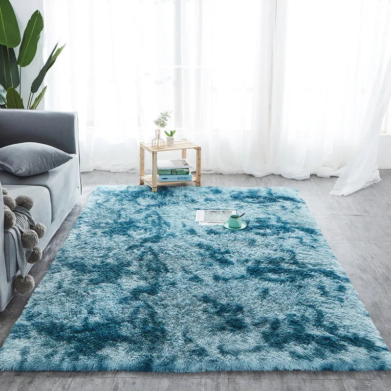 Plain rectangle polyester cotton carpet in dark grey, machine woven, 120x160cm